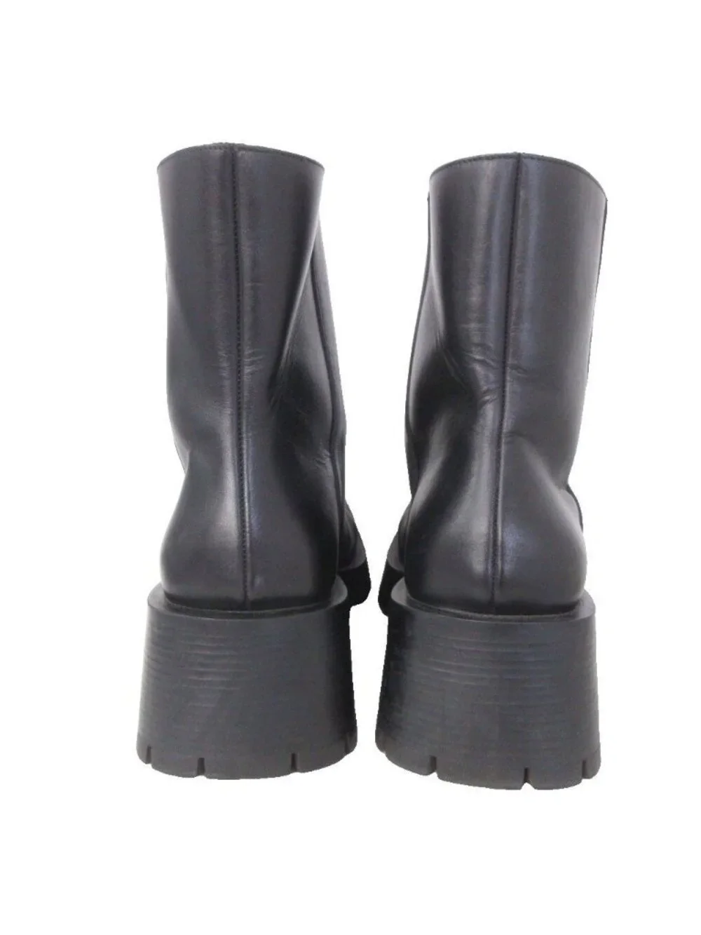 Balenciaga Trooper Boots Leather Shoes Thick Sole Black